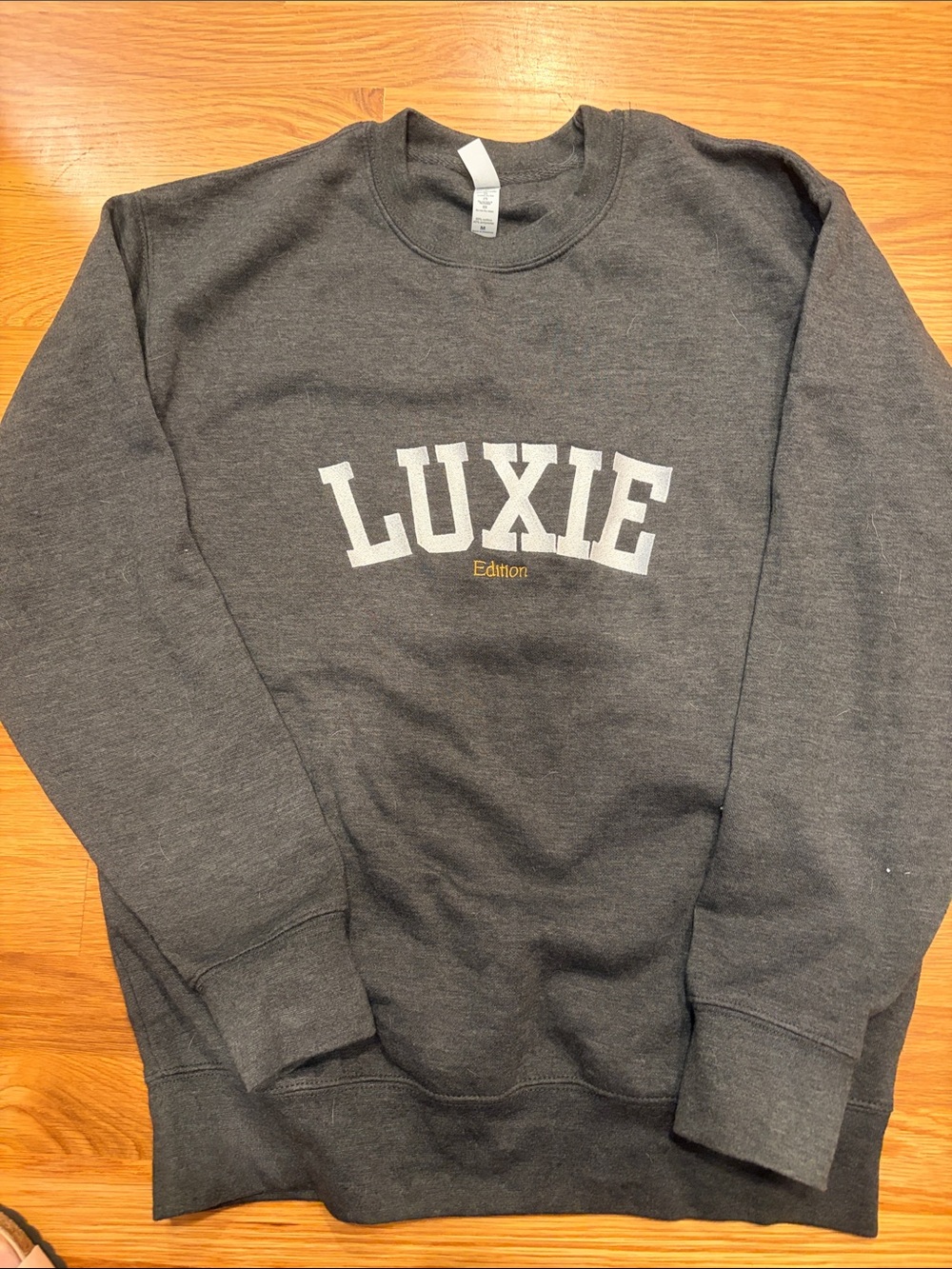 Luxie Edition Dark Gray Crewneck Sweatshirt with White Logo